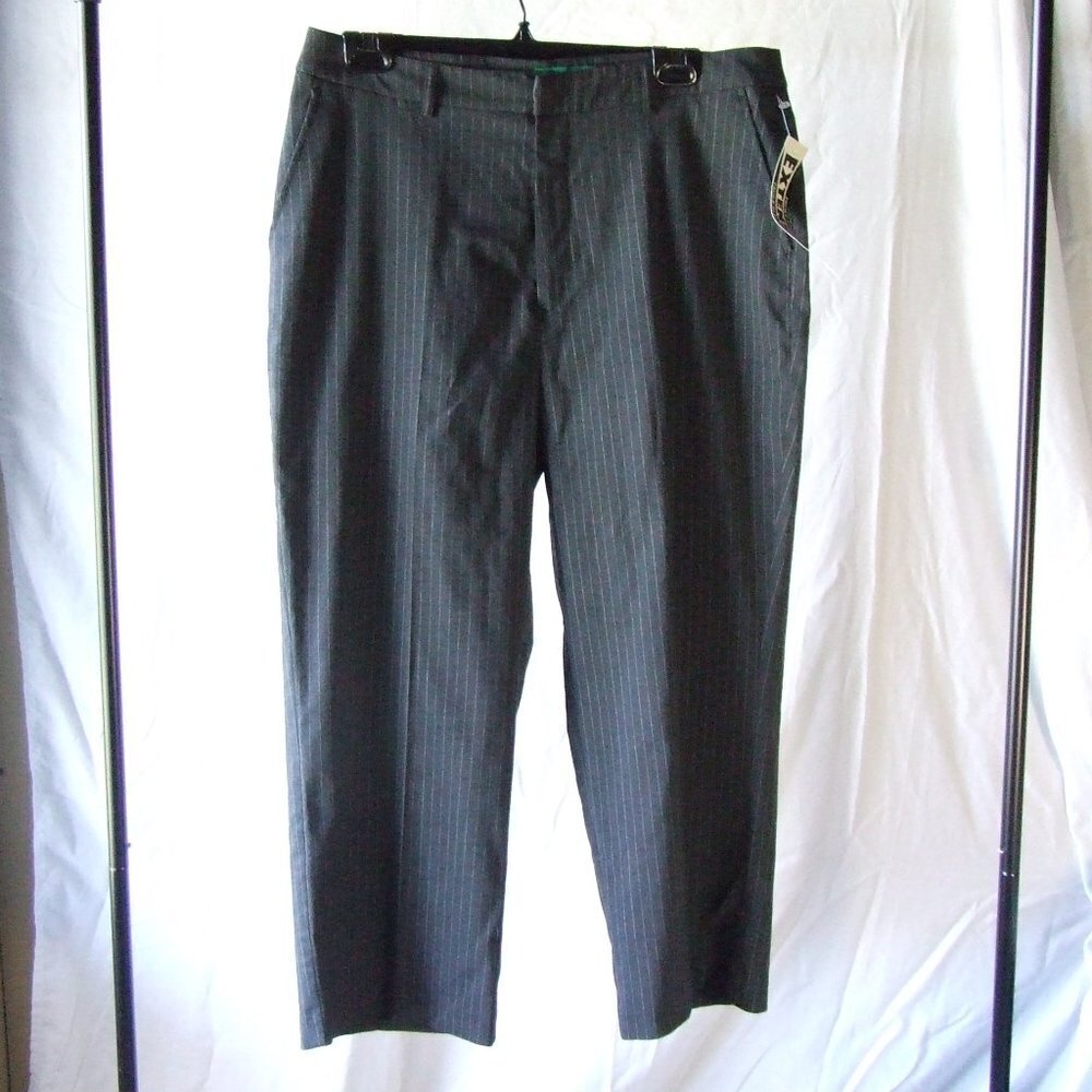 Le Redoute pants pinstripe vintage NWT new old stock grey white plus size 14